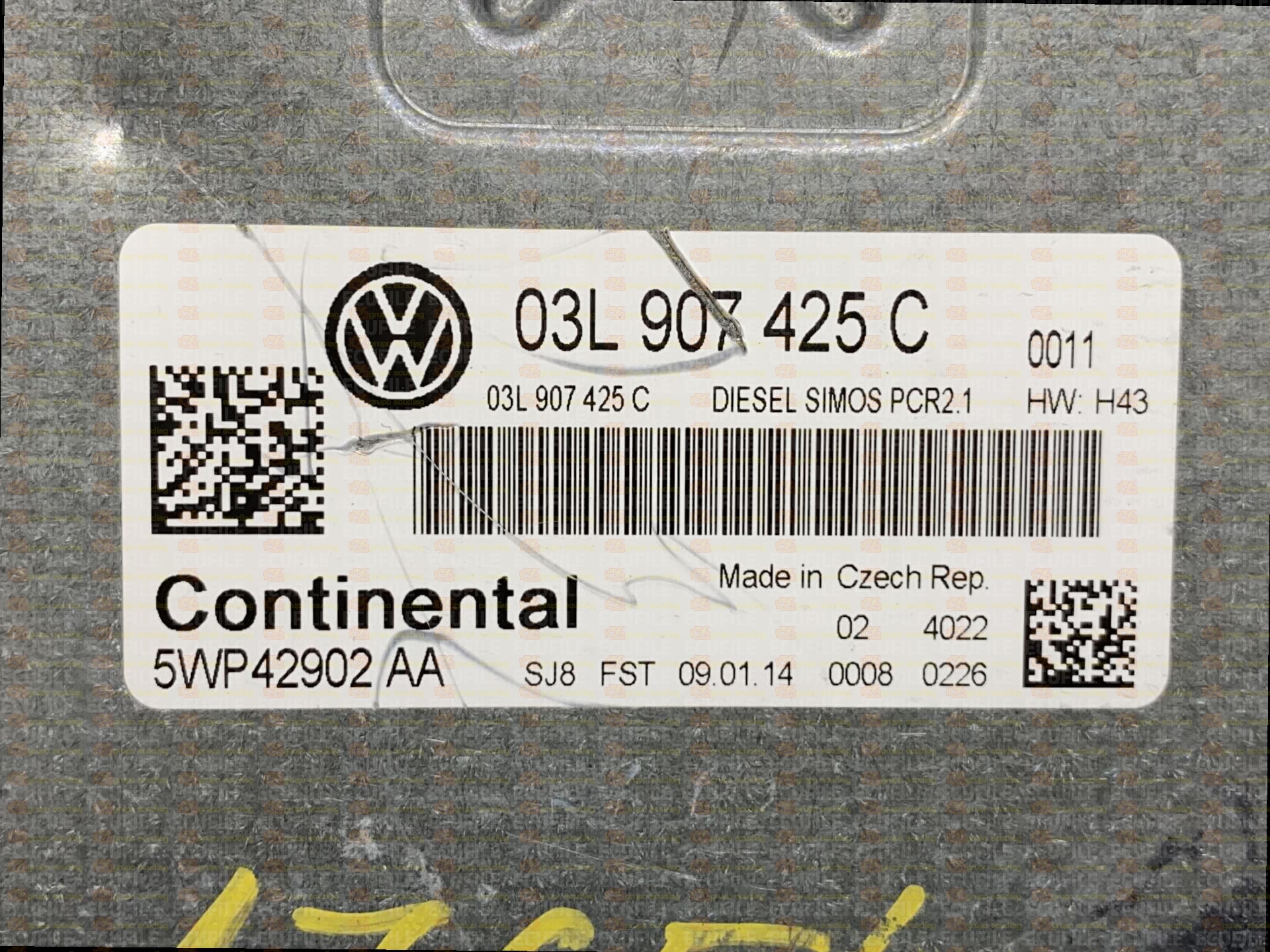 CONTINENTAL SIMOS PCR2.1 5WP42902AA VOLKSWAGEN CADDY III I 1.6 TDI 75HP 03L907425C 03L906023PA SM2G0M0000000-6929