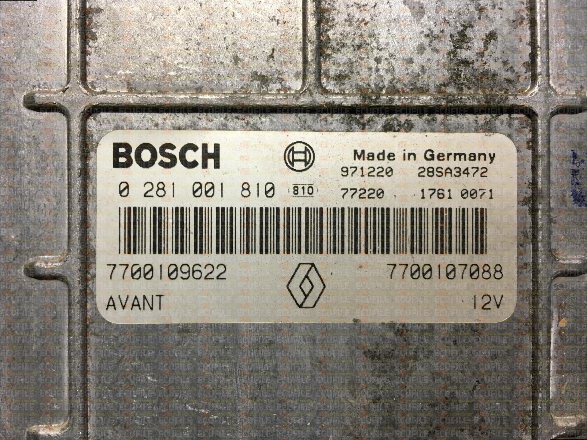 BOSCH EDCMSA15.5-5.4 0281001810 RENAULT MEGANE I SCENCI 1.9 DTI 98HP HOM7700107088 7700109622 1037358331-1037358332