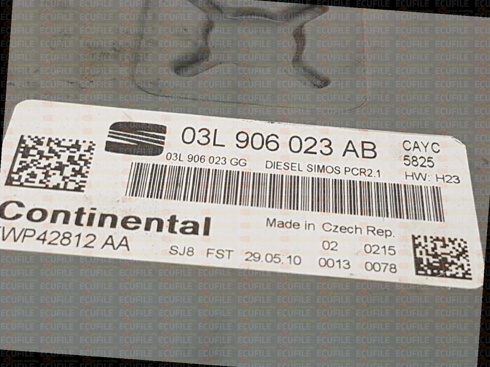 CONTINENTAL SIMOS PCR2.1 5WP42812AA SEAT LEON II 1.6 TDI 105HP 03L906023GG 03L906023AB SM2G0LG000000-9353