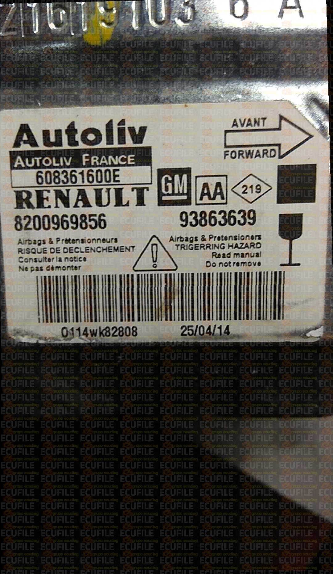 AUTOLIV 608361600E RENAULT TRAFIC II 8200969856 GM 93863639 AA
