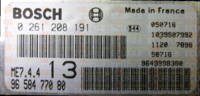 BOSCH ME7.4.4 0261208191 PSA 9658477080 EEPROM 95160