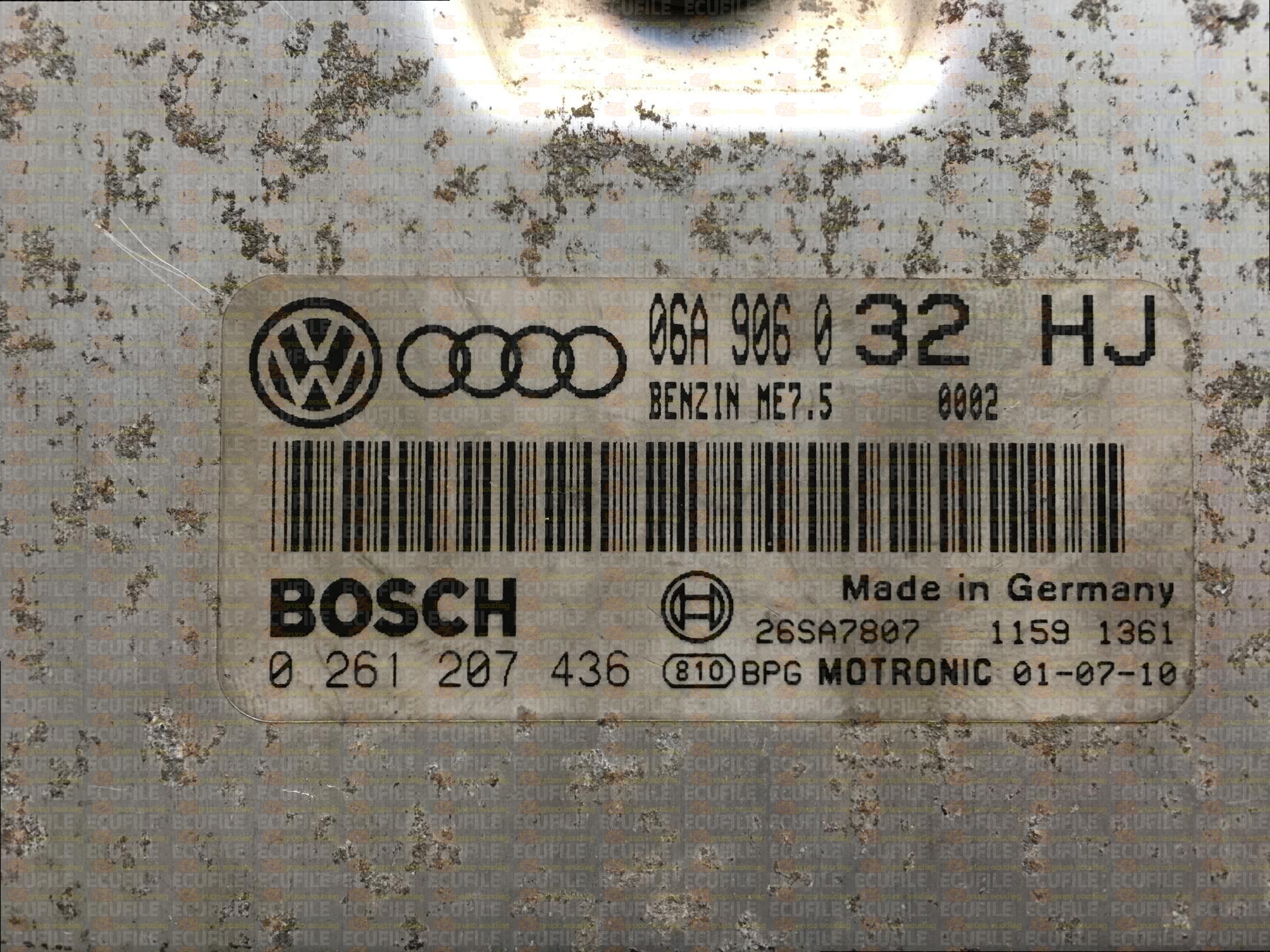 BOSCH ME7.5 0261207436 VOLKSWAGEN GOLF IV 1.8T GTI 150HP 06A906032HJ 1037362287-0002