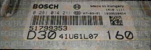 BOSCH EDC16C39-5.A7 0281014211 FIAT DUCATO CITROEN JUMPER PEUGEOT BOXER 3.0 JTD HDI 160HP 51799353 1037391915