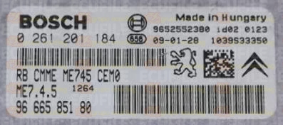 BOSCH ME7.4.5 0261201184 PSA 9666585180 EEPROM 95320