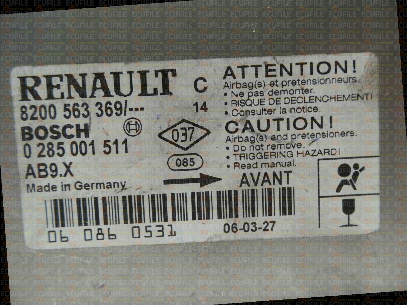 BOSCH AB9.X 0285001511 RENAULT CLIO III 8200563369