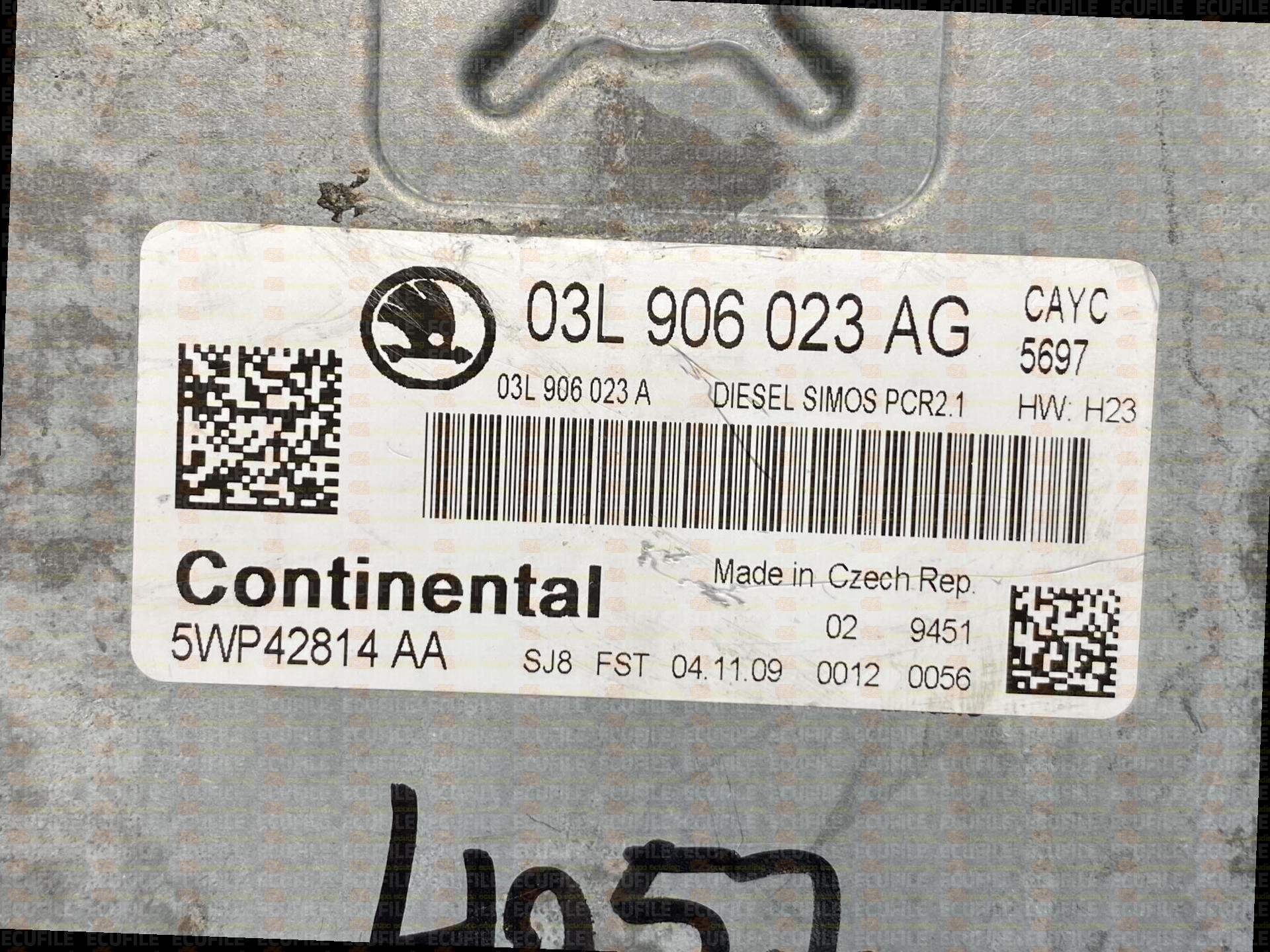 CONTINENTAL SIMOS PCR2.1 5WP42814AA SKODA OCTAVIA II 1.6 TDI 105HP 03L906023A 03L906023AG SSM2E0DG000000-5697