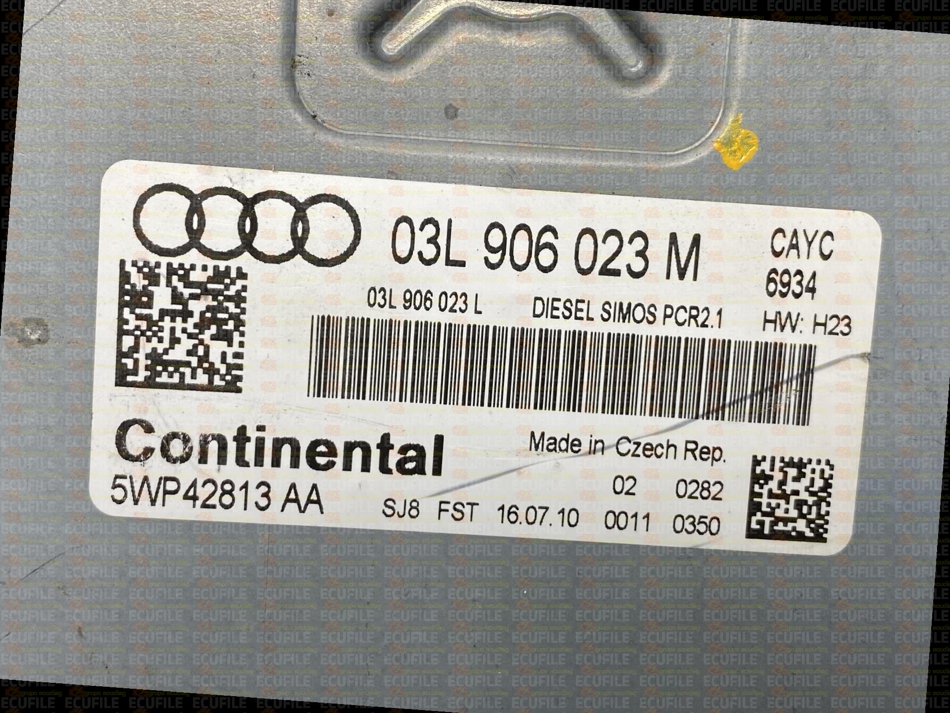 CONTINENTAL SIMOS PCR2.1 5WP42813AA AUDI A3 1.6 TDI 105HP 03L906023L 03L906023M SM2F0L9500000-8790