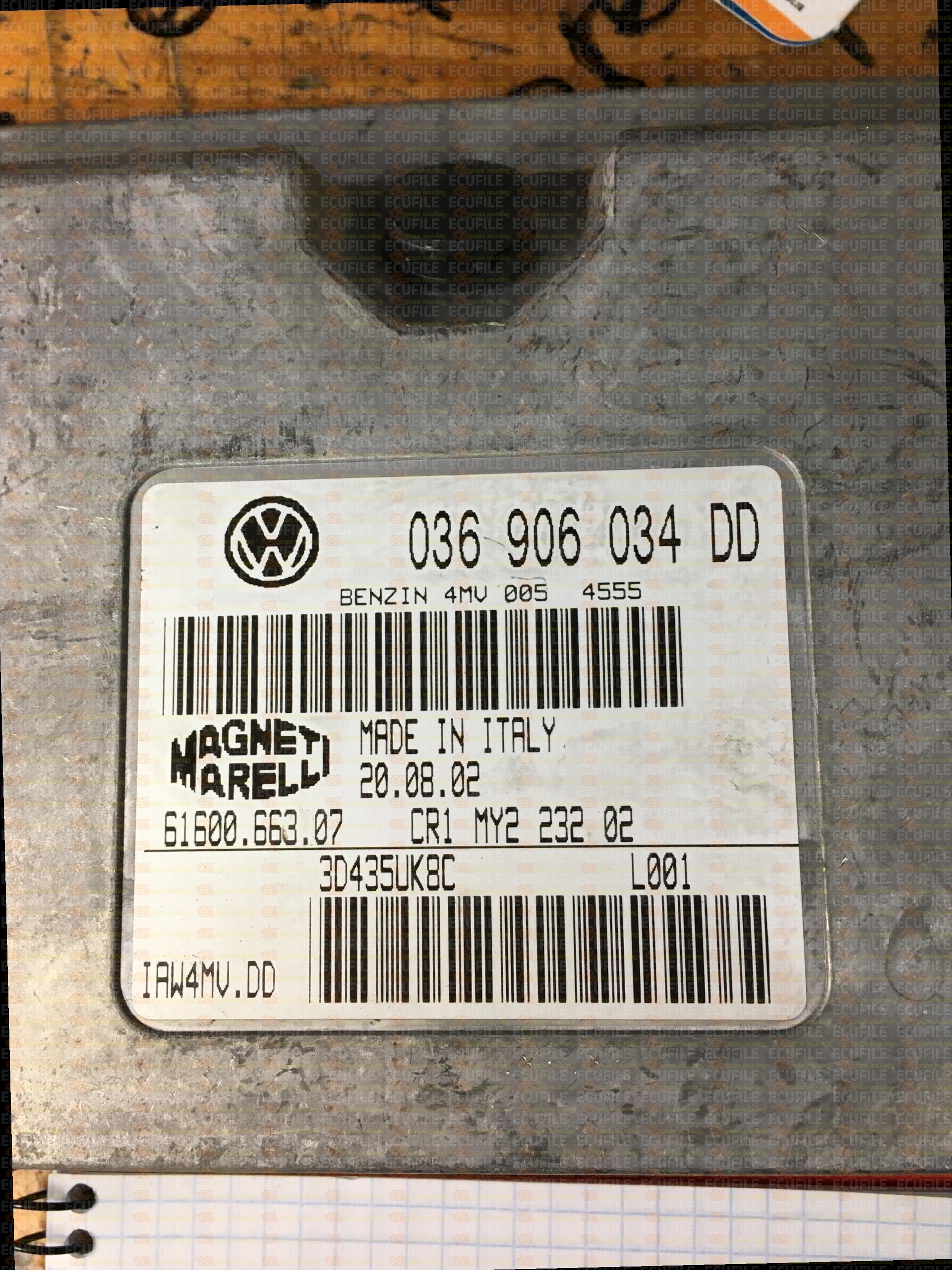MAGNETI MARELLI IAW 4MV.DD 61600.663.07 VOLKSWAGEN POLO IV 1.4i 75HP 036906034DD 4555