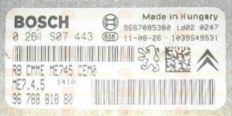 BOSCH ME7.4.5 0261S07443 PSA 9678881880 EEPROM 95320