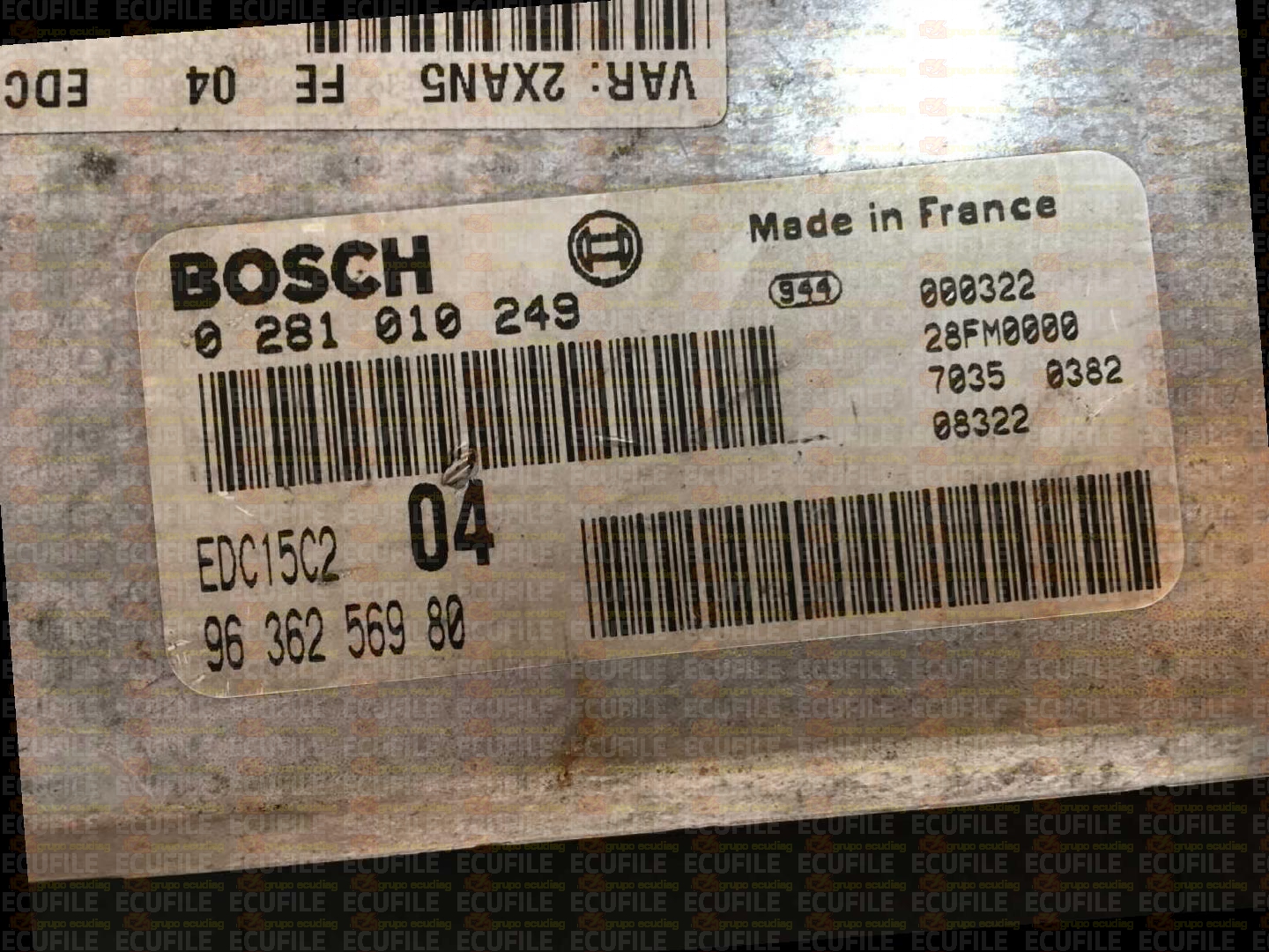 BOSCH EDC15C2-6.1 0281010249 CITROEN XSARA PEUGEOT 306 2.0 HDI 90HP 9636256980 1037353964