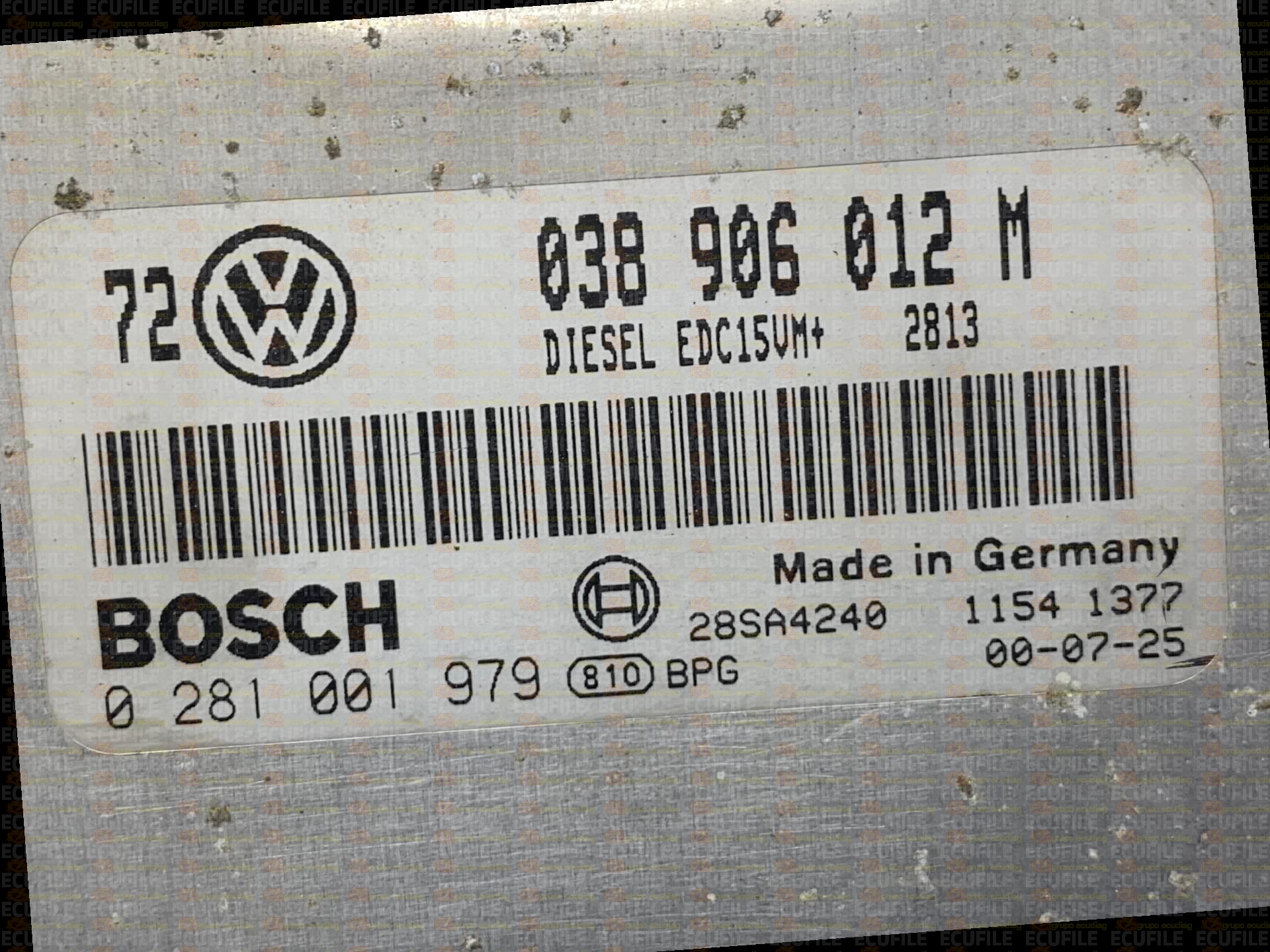 BOSCH EDC15VM+2.V1 0281001979 VOLKSWAGEN GOLF IV BORA I 1.9 TDI 90HP 038906012M 2813 - 1037352564