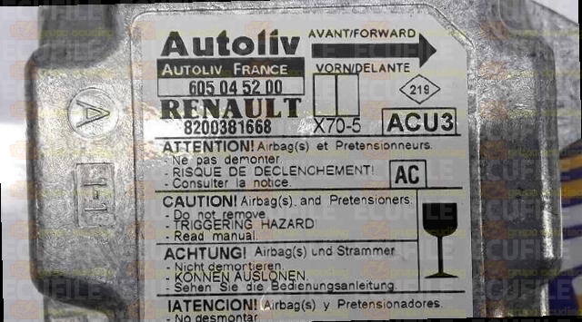 AUTOLIV ACU3 X70-5 605045200 RENAULT MASTER II 8200381668 AC EEPROM 95080