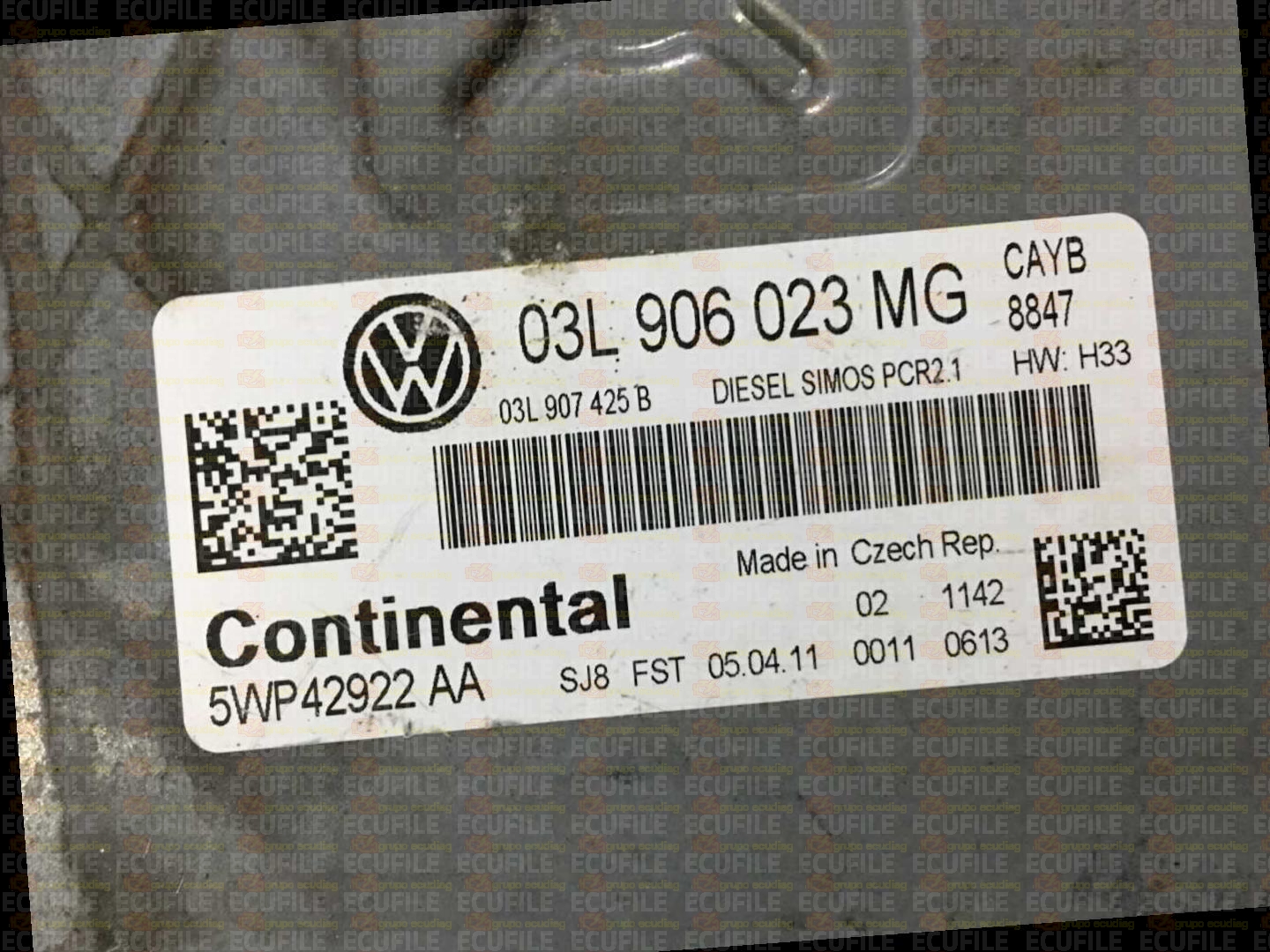 CONTINENTAL SIMOS PCR2.1 5WP42922AA VOLKSWAGEN POLO V 1.6 TDI 90HP 03L907425B 03L906023MG SM2F0L9500000-8847
