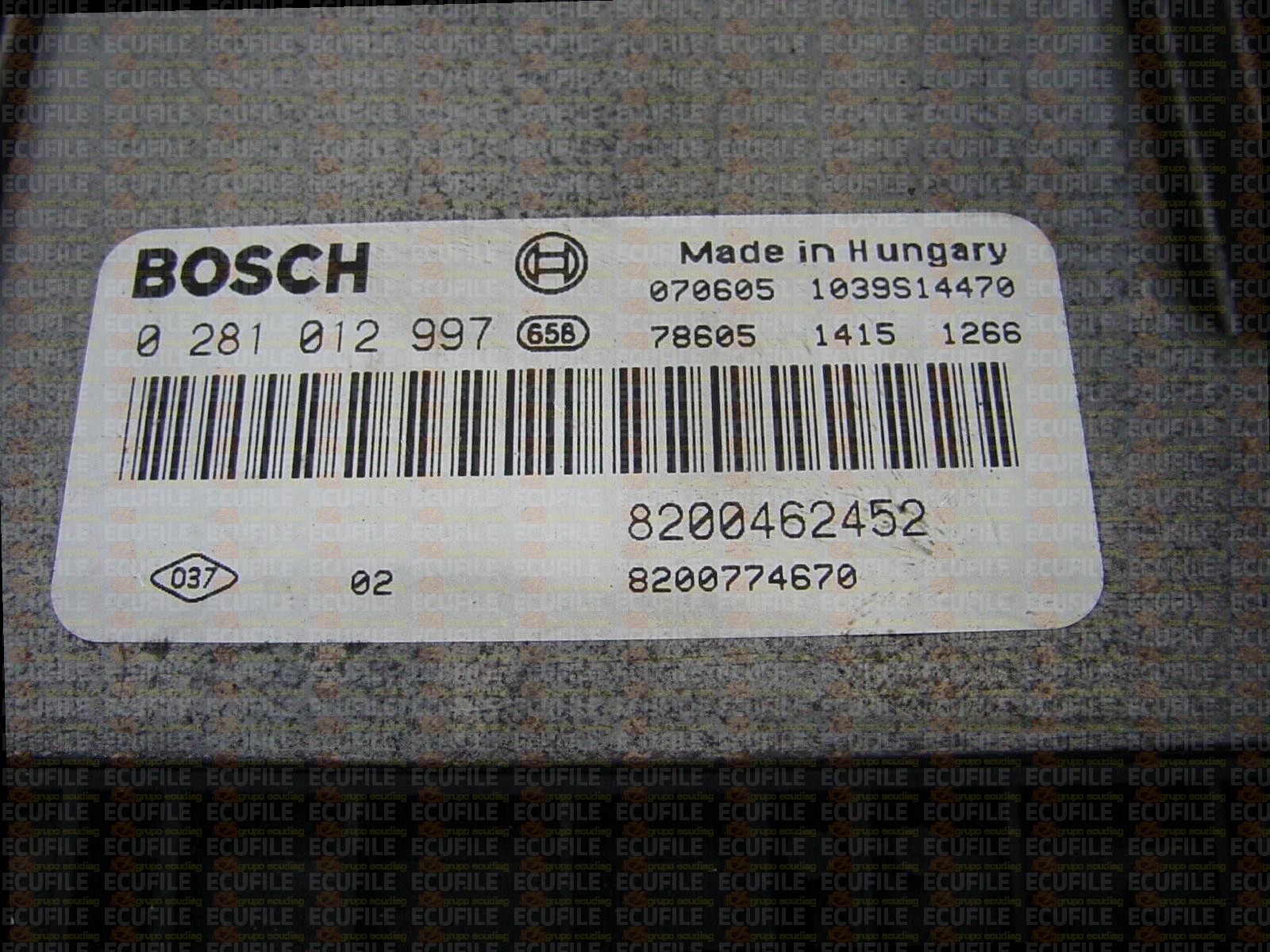BOSCH EDC16CP33-6.1 0281012997 RENAULT MEGANE II SCENIC 2.0 DCI 150HP 8200462452 8200774670 1037387303-8200791431