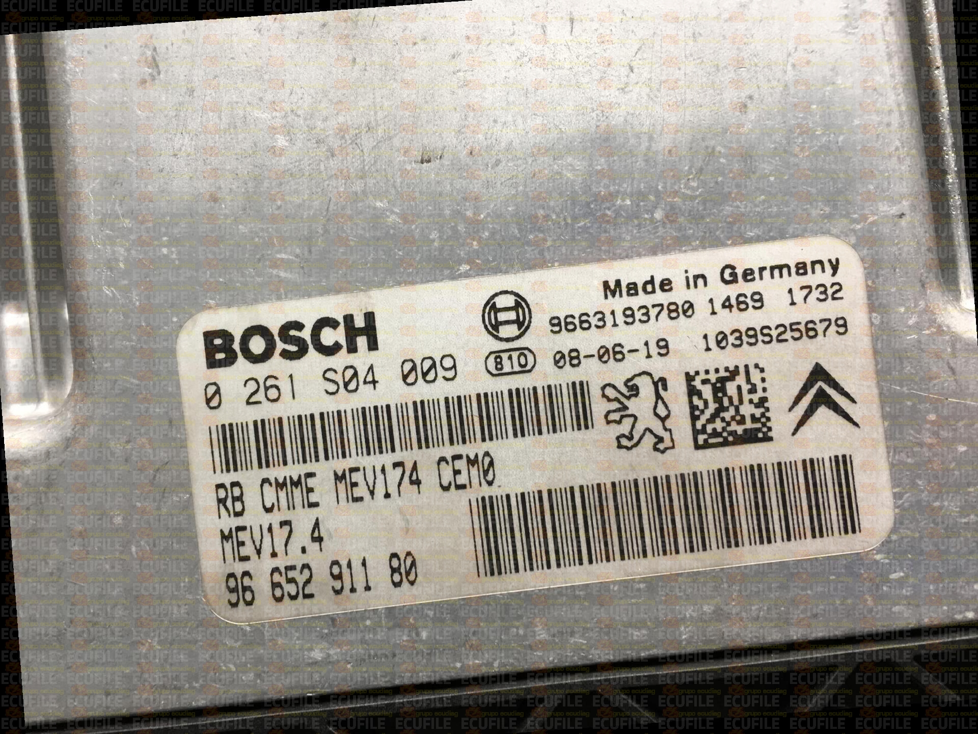 BOSCH MEV17.4 0261S04009 PEUGEOT 207 I 1.6i 120HP 9665291180 1037395025 - 9665808180