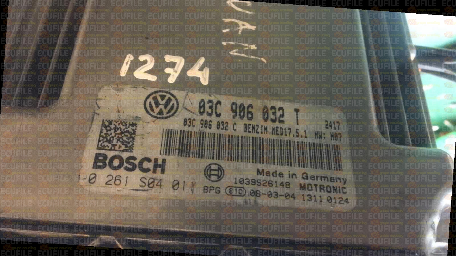 BOSCH MED17.5.1 0261S04011 VOLKSWAGEN TIGUAN I 1.4 TSI 150HP 03C906032C 03C906032T 1037393754-2417