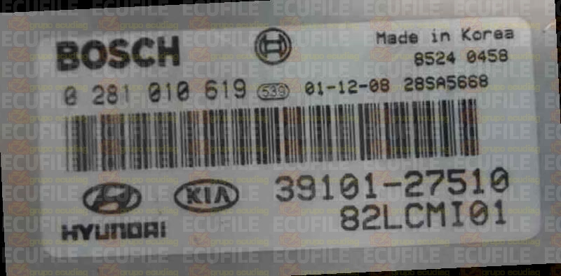 BOSCH EDC15C7-4.30 0281010619 HYUNDAI ACCENT II 1.5 CRDI 82HP 39101-27510 1037363250 - 82LCMI01