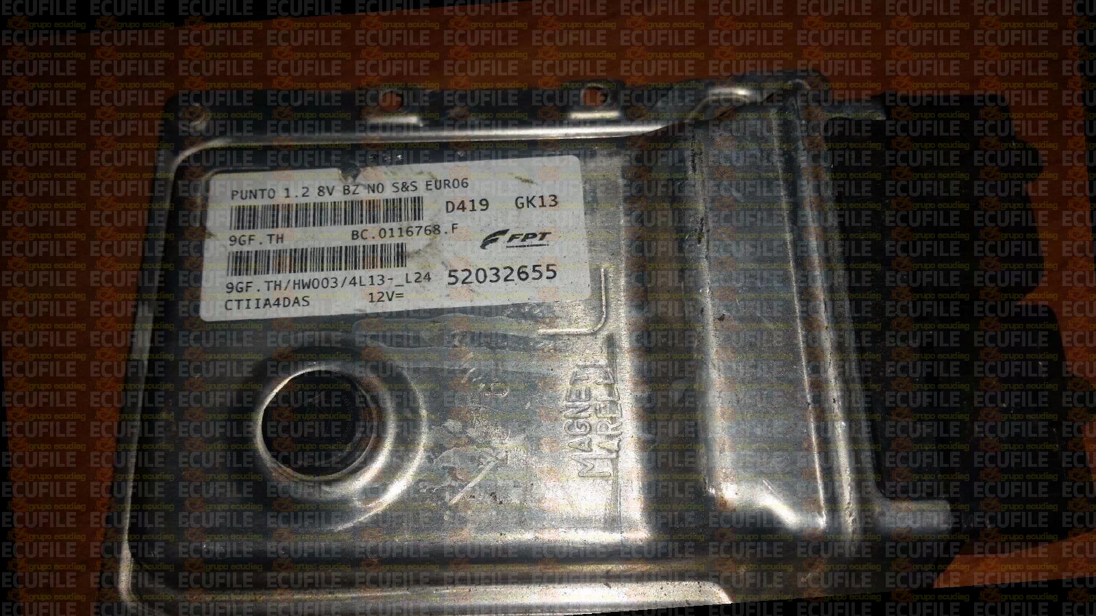 MAGNETI MARELLI 9GF.TH BC.0116768.F FIAT PUNTO 1.2 52032655 HW003 EEPROM 95640
