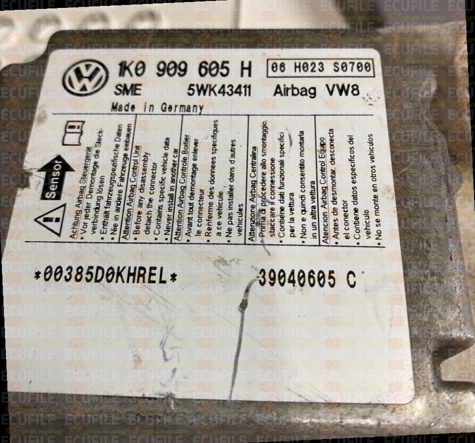 SIEMENS 5WK43411 SKODA OCTAVIA 1K0909605H VW8 06 H023 S0700