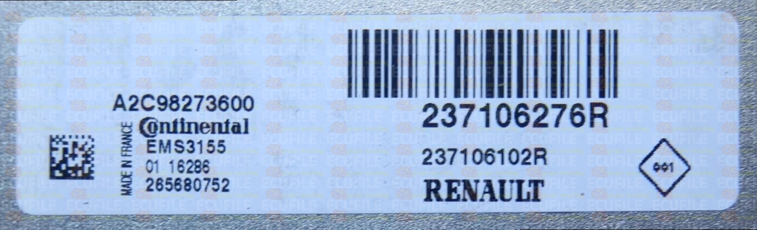 CONTINENTAL EMS3155 A2C98273600 RENAULT DACIA 237106102R 237106276R 