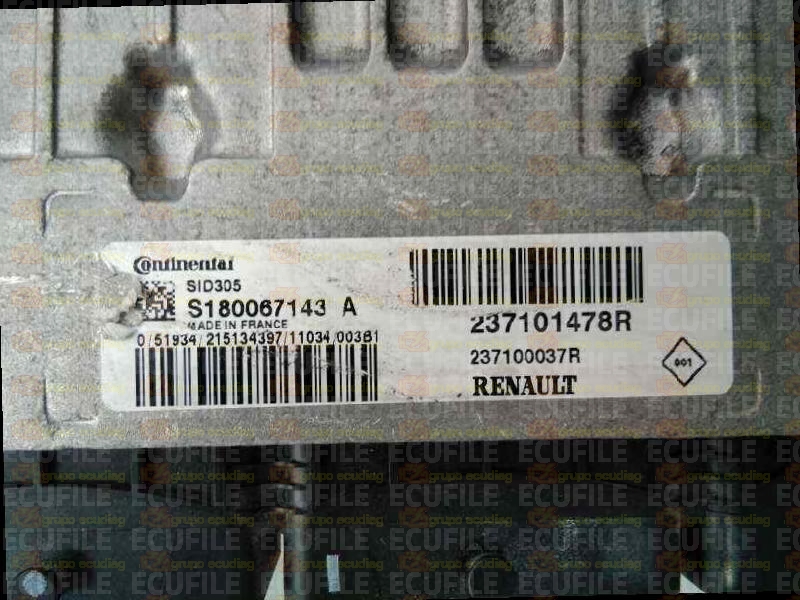 CONTINENTAL SID305 S180067143A RENAULT MEGANE III SCENIC 1.5 DCI 110HP 237101478R 237100037R 237101523R-10192917AA