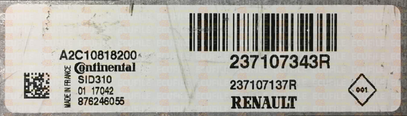 CONTINENTAL SID310 A2C10818200 RENAULT DACIA 237107137R 237107343R 
