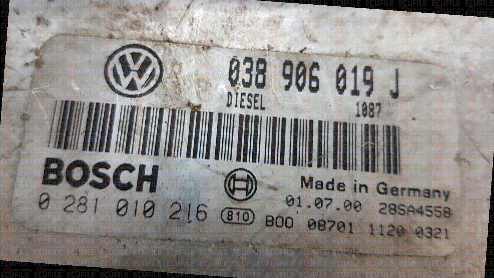BOSCH EDC15P+22.3.2 0281010216 SEAT ALHAMBRA I 1.9 TDI 115HP 038906019J 1037354462-1087