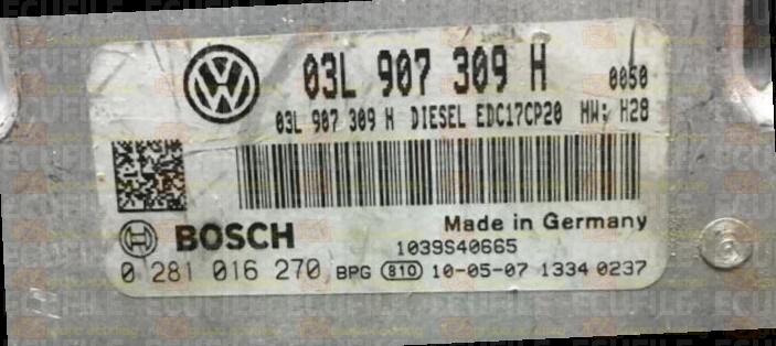 BOSCH EDC17CP20-2.5 0281016270 VOLKSWAGEN TRANSPORTER T5 2.0 BiTDI 180HP 03L907309H 03L906022JE 9114 - 1037518078