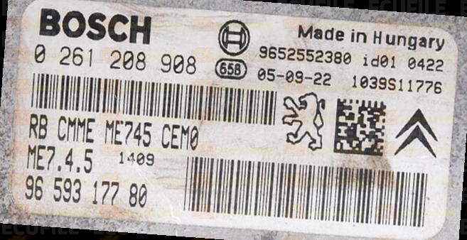 BOSCH ME7.4.5 0261208908 PSA 9659317780 EEPROM 95320