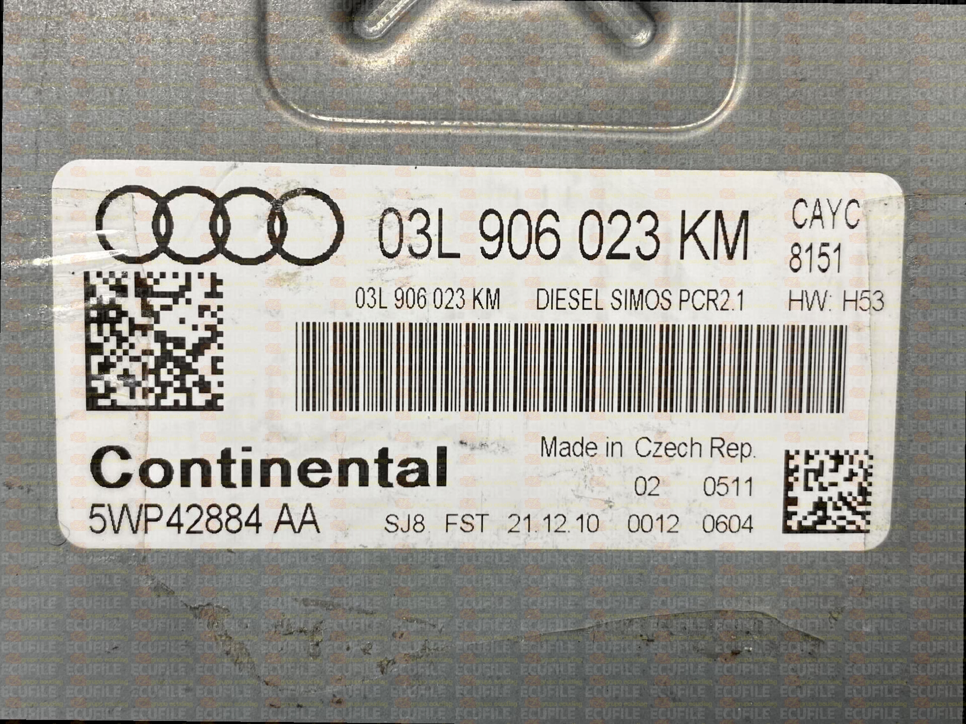 CONTINENTAL SIMOS PCR2.1 5WP42884AA AUDI A1 1.6 TDI 105HP 03L906023KM SM2F0L9000000-8151