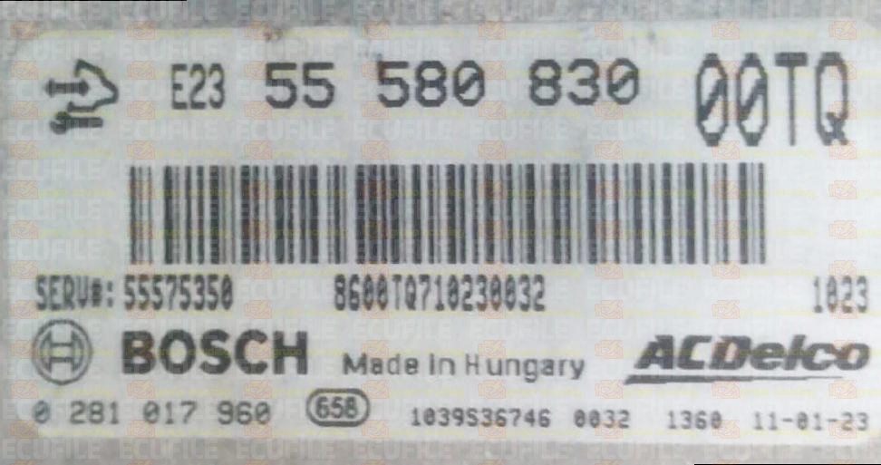 BOSCH EDC17C18-3.15 0281017960 OPEL CORSA IV (D) 1.3 CDTI 55KW 75HP L4 16V A13DTC LDV 55580830 00TQ 1037511067