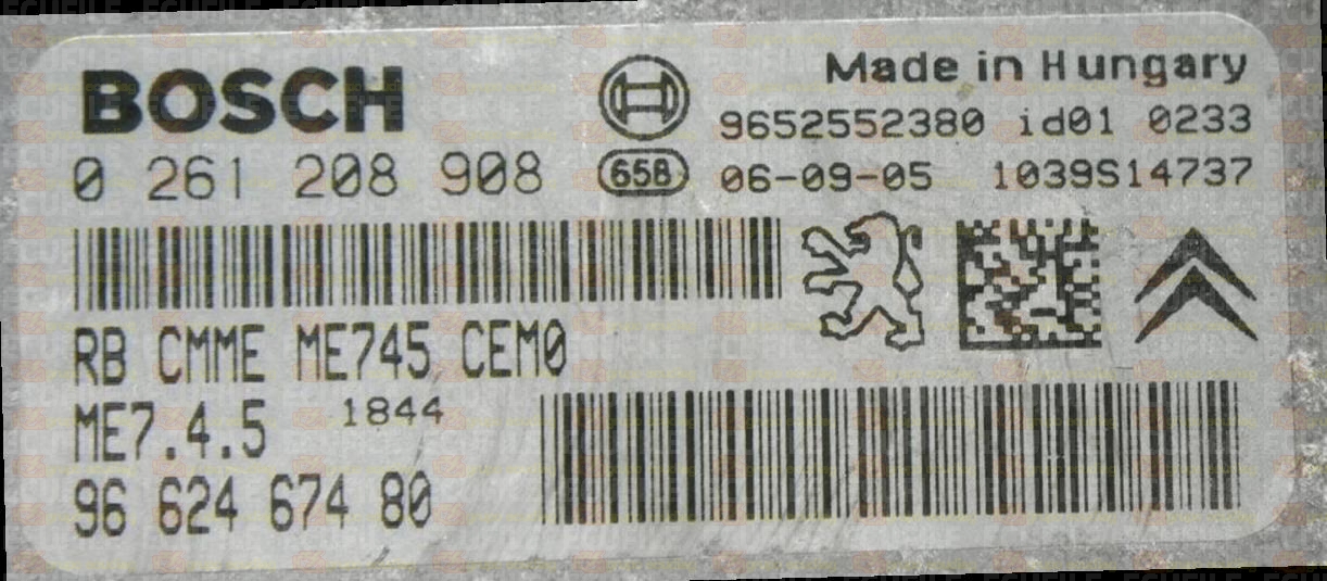 BOSCH ME7.4.5 0261208908 PSA 9662467480 EEPROM 95320