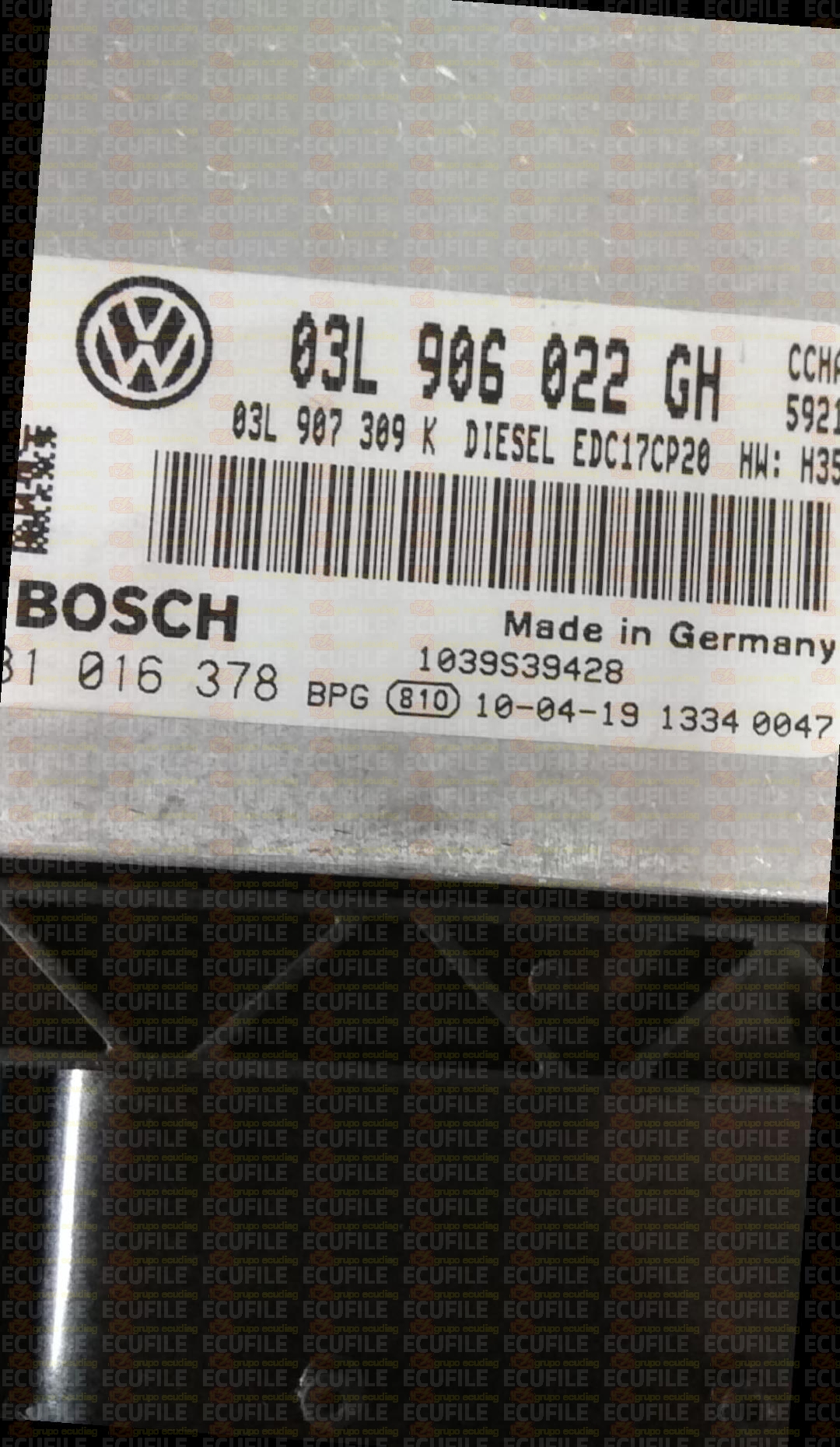 BOSCH EDC17CP20-2.7 0281016378 VOLKSWAGEN MULTIVAN T5 2.0 TDI 140HP 03L907309K 03L907309M 03L906022GH 1037535345-9970