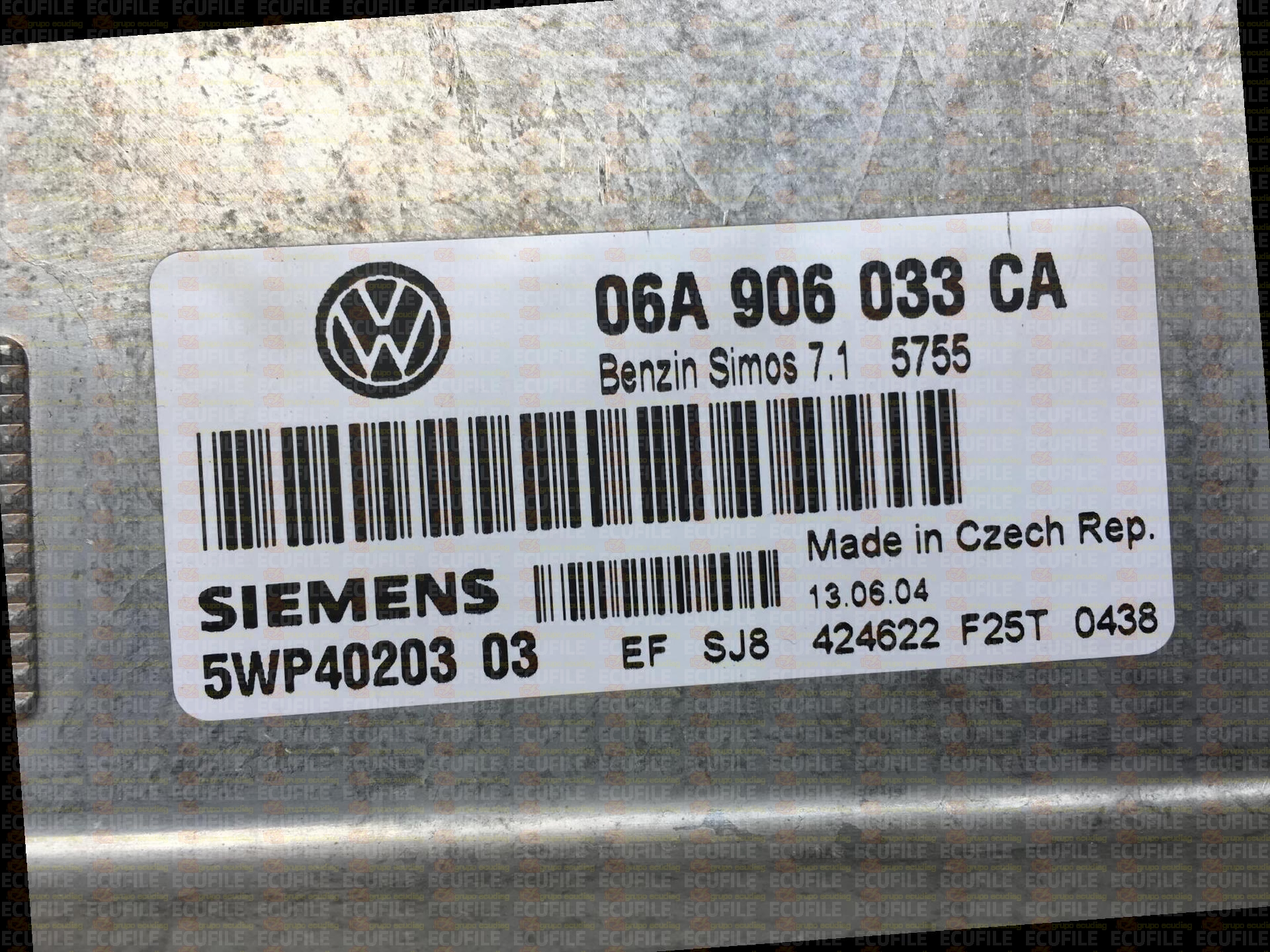 SIEMENS SIMOS 7.1 5WP4020303 VOLKSWAGEN GOLF V 1.6i 102HP 06A906033CA S712011000000-5755