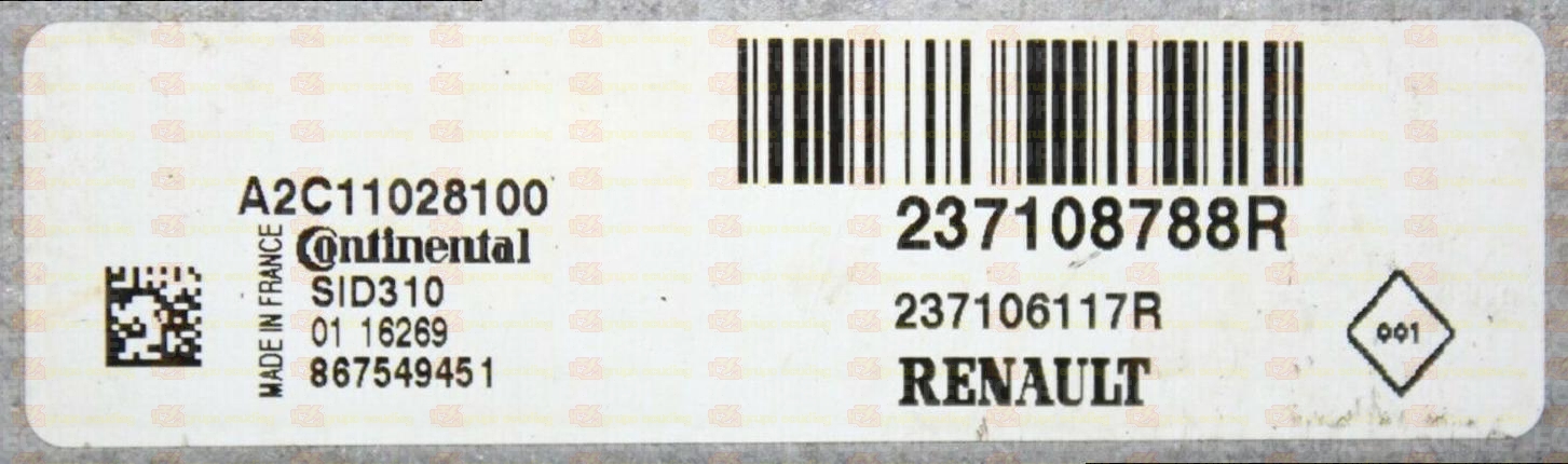 CONTINENTAL SID310 A2C11028100 RENAULT DACIA 237106117R 237108788R 
