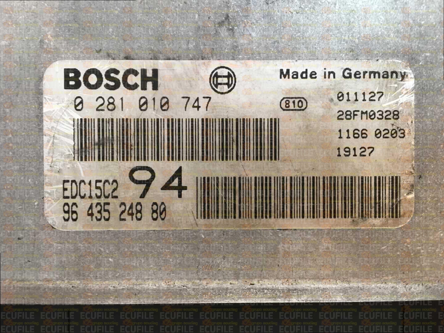 BOSCH EDC15C2-6.1 0281010747 PEUGEOT 307 2.0 HDI 90HP 9643524880 1037353628