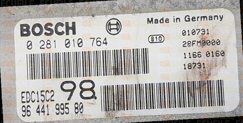 BOSCH EDC15C2-10.1 0281010764 CITROEN C5 2.2 HDI 133HP 9644199580 1037353572