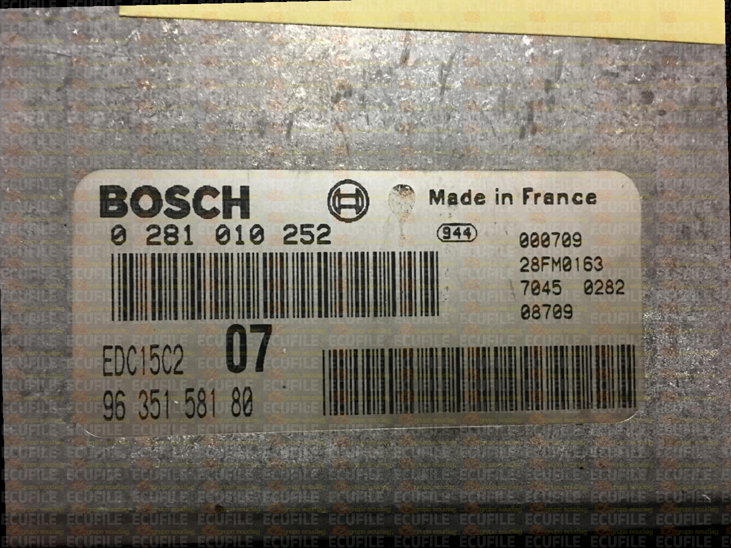 BOSCH EDC15C2-6.1 0281010252 CITROEN XANTIA PEUGEOT 406 2.0 HDI 90HP 9635158180 1037359183