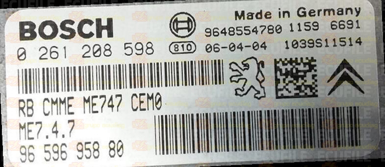 BOSCH ME7.4.7 0261208598 PSA 9659695880 EEPROM 95320