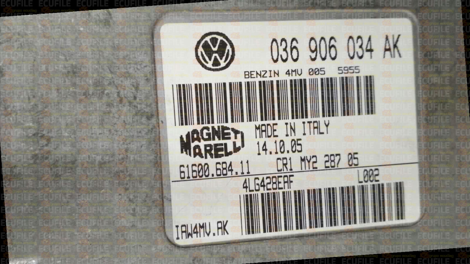 MAGNETI MARELLI IAW 4MV.AK 61600.684.11 VOLKSWAGEN POLO IV 1.4i 100HP 036906034AK 5955