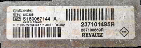 CONTINENTAL SID305 S180067144A RENAULT DACIA 237100669R 237101495R FLASH TC1766