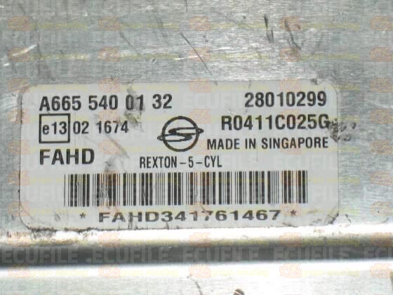DELPHI DCM3.1 R0411C025G 28010299 SSANGYONG REXTON I 2.7 XDI 165HP A6655400132 FAHD EEPROM 95160