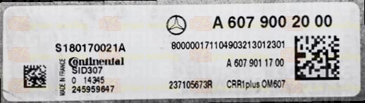CONTINENTAL SID307 S180170021A MERCEDES 237105673R A6079011700 A6079002000 