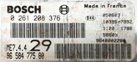 BOSCH ME7.4.4 0261208376 PSA 9658477580 EEPROM 95160