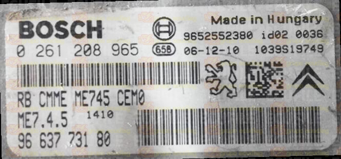 BOSCH ME7.4.5 0261208965 PSA 9663773180 EEPROM 95320