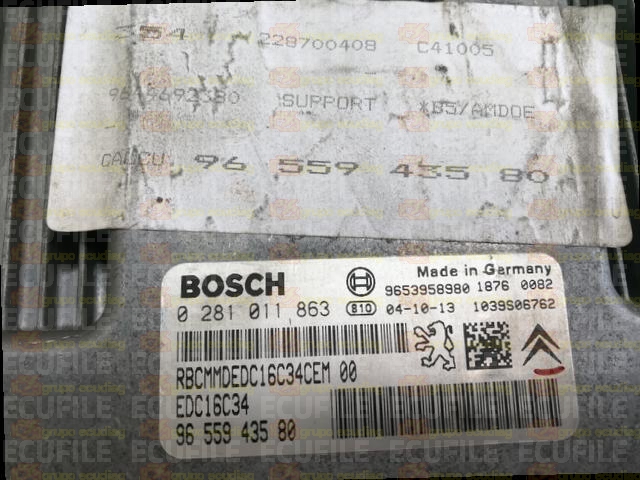 BOSCH EDC16C34-2.10 0281011863 CITROEN C4 PEUGEOT 307 1.6 HDI 90HP 9655943580 1037377751