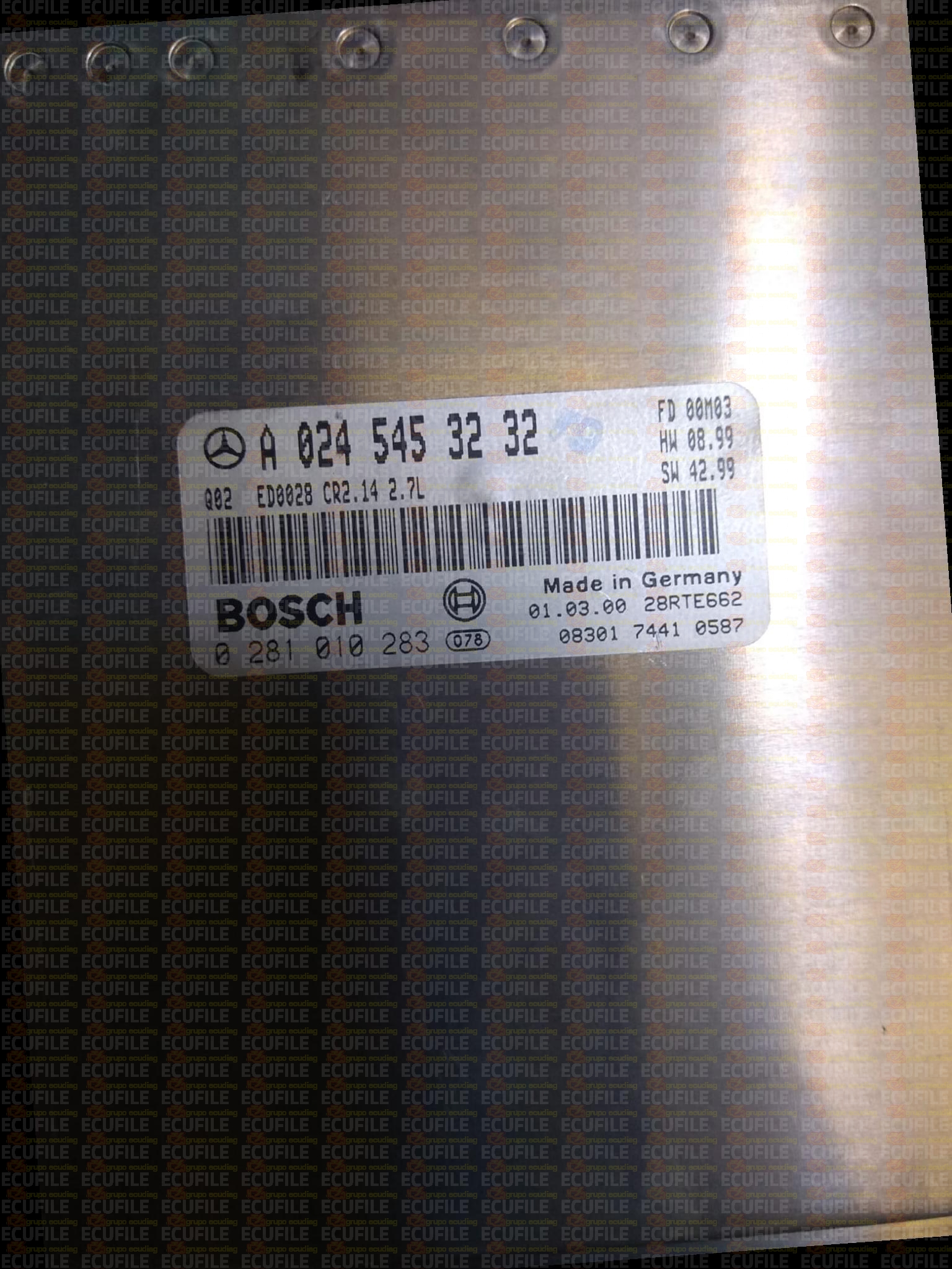 BOSCH EDC15C6-4.14 0281010283 MERCEDES W163 ML270 I 2.7 CDI 163HP A0245453232 1037351225