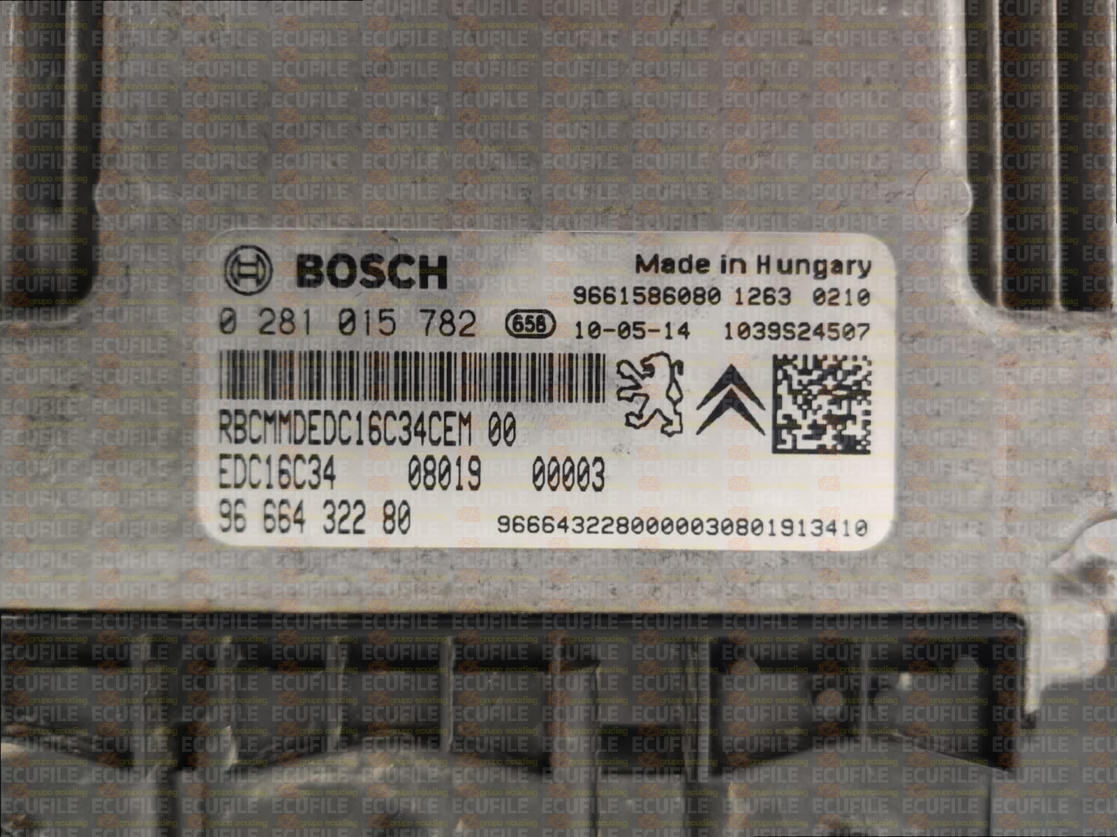 BOSCH EDC16C34-5.90 0281015782 CITROEN NEMO PEUGEOT BIPPER FIAT FIORINO 1.4 HDI JTD 68HP 9666432280 1037391715-9666432280