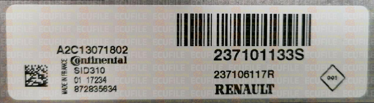 CONTINENTAL SID310 A2C13071802 RENAULT DACIA 237106117R 237101133S 