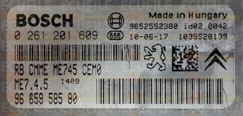 BOSCH ME7.4.5 0261201609 PSA 9665958580 EEPROM 95320